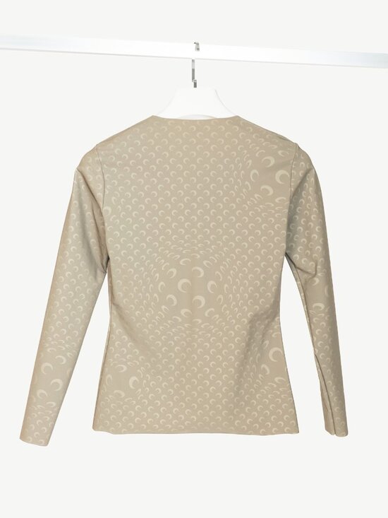 Marine Serre White Line FW20 Taupe Reflective Moon-Print Top - Picture 2 of 8